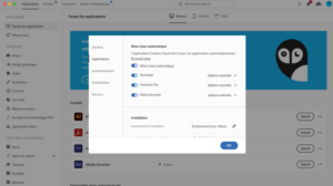 Activation des mises à jour automatiques Creative Cloud
